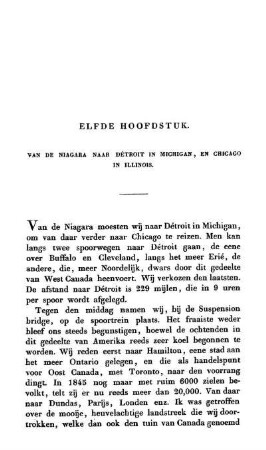 ELFDE HOOFDSTUK - Van de Niagara naar Détroit in Michigan, en Chicago in Illinois.