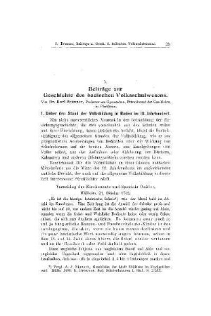Beiträge zur Geschichte des badischen Volksschulwesens