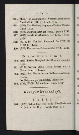 78-80, Kriegswissenschaft
