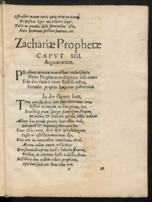 Zachariae Prophetae ...