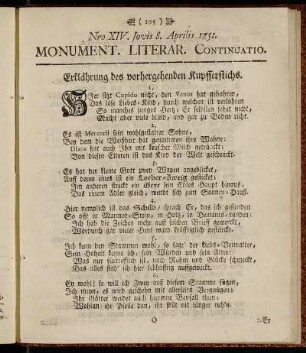 Nro XIV. Jovis 8. Aprilis 1751.