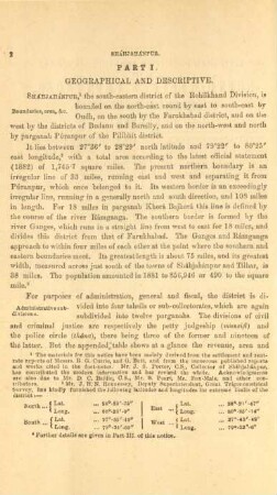 Part I. Geographical and descriptive