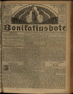 Erste Ausgabe vom Sonntag, den 04. Oktober 1925.