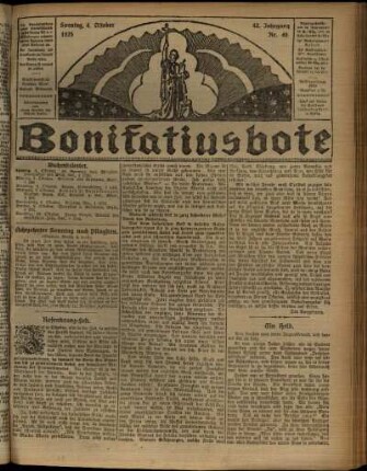 Erste Ausgabe vom Sonntag, den 04. Oktober 1925.