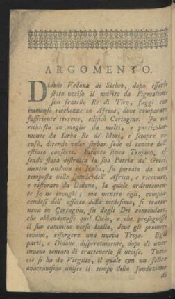 Argomento. = Inhalt des Trauerspiels
