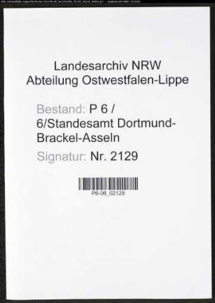 Heiratsregister Standesamt Dortmund-Brackel-Asseln (XVI)