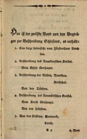 Beyträge zur Beschreibung von Schlesien. 12