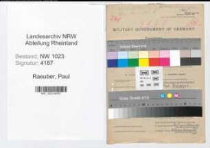Entnazifizierung Paul Raeuber , geb. 06.03.1902 (Versicherungsangest.)