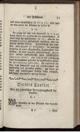 Drittes Kapitel. Von der innerlichen Vermehrungskraft der Saamen.