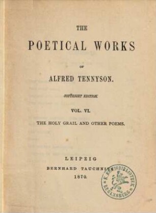 The poetical works of Alfred Tennyson. 6