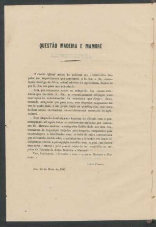 Questão Madeira e Mamoré