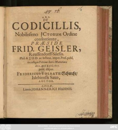 De Codicillis