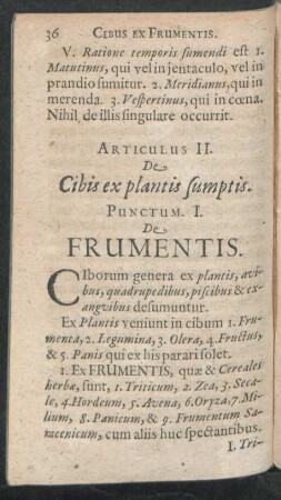 Articulus II. De Cibis ex plantis sumptis
