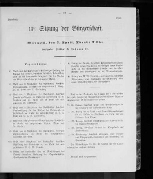 13te Sitzung