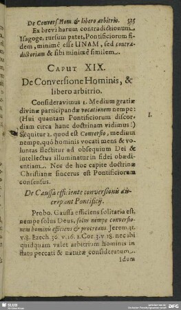 Caput XIX. De Conversione Hominis, & libero arbitrio