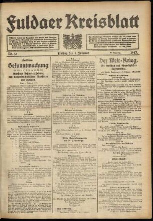 Ausgabe vom Freitag, den 09. Februar 1917.