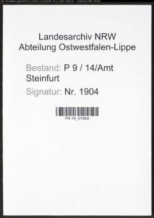Heiratsregister Standesamt Amt Steinfurt