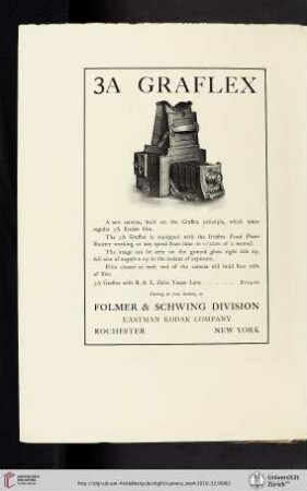 Folmer & Schwing Division, Eastman Kodak Company [3A Graflex Camera]