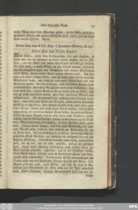 Gebet über das XXIII. Capitel.