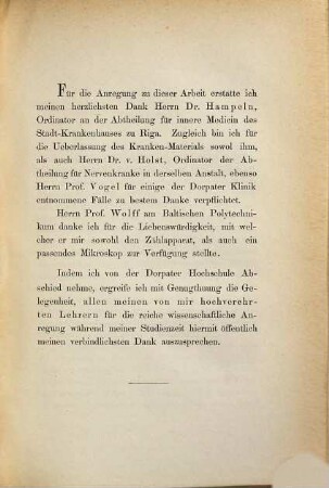 Ein Beitrag zur Blutkörperchenzählung bei chronisch-pathologischen Zuständen des menschlichen Organismus : Inaug.-Diss.