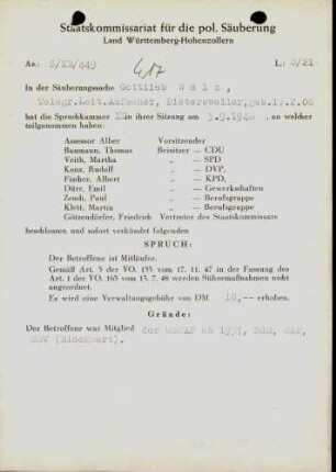 Walz, Gottlieb