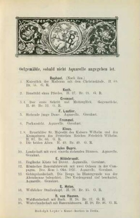 Oelgemälde, sobald nicht Aquarelle angegeben ist