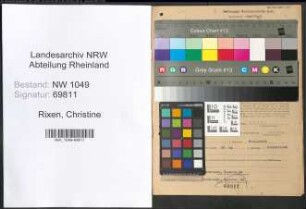 Entnazifizierung Christine Rixen , geb. 13.11.1909 (Kaufmaennische Angestellte)