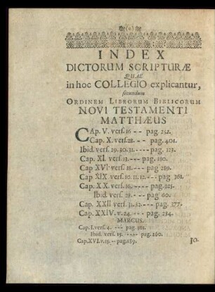 Index Dictorum Scripturae ...