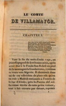 Le comte de Villamayor, ou l'Espagne sous Charles-quatre, 1