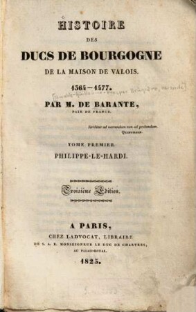 Histoire des ducs de Bourgogne de la maison de Valois : 1364-1477, 1. Philippe-le-Hardi