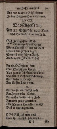 LXXXI. Das selige Creutz. - LXXXIX. Der angenehme Gast.