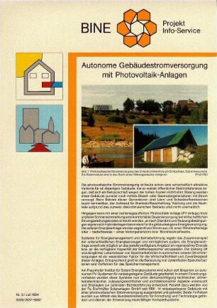Autonome Gebäudestromversorgung mit Photovoltaik-Anlagen.
