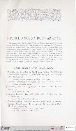 Michel Angelo Buonarroti (Nr. 1 - 279)