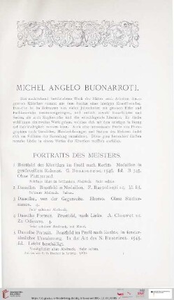 Michel Angelo Buonarroti (Nr. 1 - 279)