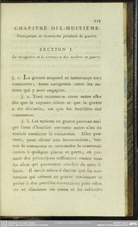 Chapitre Dix-Huitiéme Navigation et commerce pendant la guerre