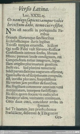 Versio Latina. Luc. XXXI. 15.