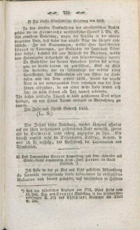 6) Des Domprobsten Dreyer Anmerkung, von dem, ehemalen mit Stadt-Recht bewidmeten Kirch-Dorf Zarpen im Amte Reinfeld.