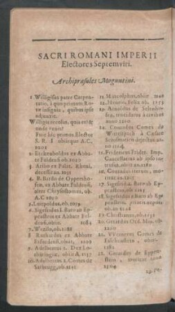 Sacri Romani Imperii Electores Septemviri.