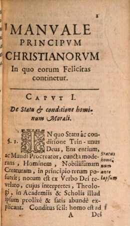 Manuale principum christianorum : in quo eorum vera felicitas depingitur
