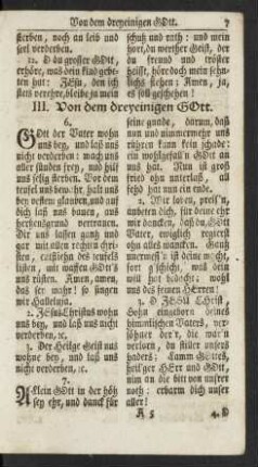 III. Von dem dreyeinigen Gott