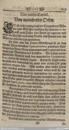 Das vierdte Capitel. Von mancherley Oefen.