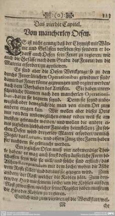 Das vierdte Capitel. Von mancherley Oefen.