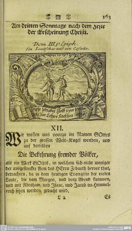 Am dritten Sonntage nach dem Feste der Erscheinung Christi
