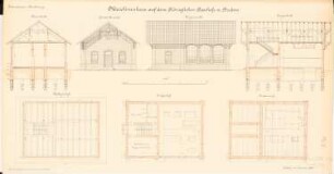 Bauhof Bredow, Stettin: Maschinenhaus: Ansichten, Grundrisse, Schnitte 1:100
