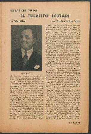 El tuertito scutari : Detrás del telón - Para "Máscara"