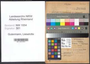 Entnazifizierung Lieselotte Gutermann , geb. 01.02.1910 ()