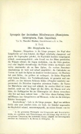 Synopsis der deutschen Blindwanzen (Hemiptera heteroptera, Fam. Capsidae). X. Teil.