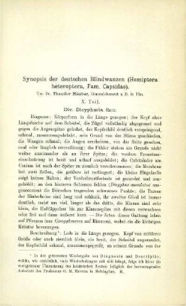 Synopsis der deutschen Blindwanzen (Hemiptera heteroptera, Fam. Capsidae). X. Teil.