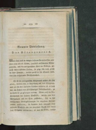 Neunte Vorlesung. Das Pflanzenreich