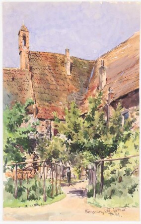 Kloster Königsberg/Neumark: Perspektivische Ansicht Klosterbereich